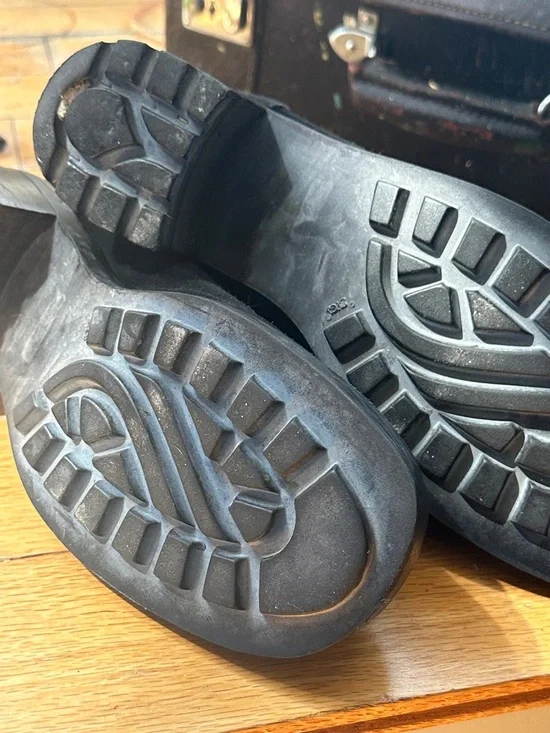 Vintage J. Crew Black Suede Lace-Up Block Heel shoes - Picture 9 of 15